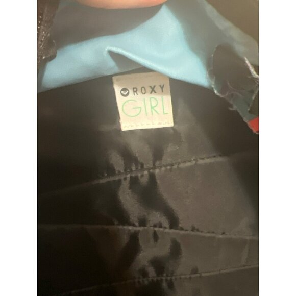 Roxy Girl Multicolor Stripe Boho Floral Backpack Black Interior - Picture 7 of 8